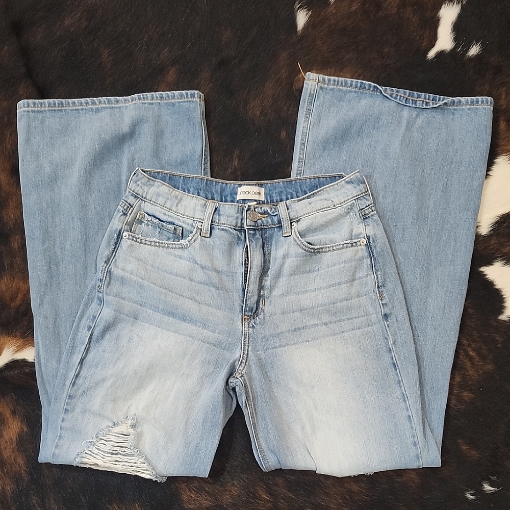 Sneak Peek Light Blue Wide Leg Jeans